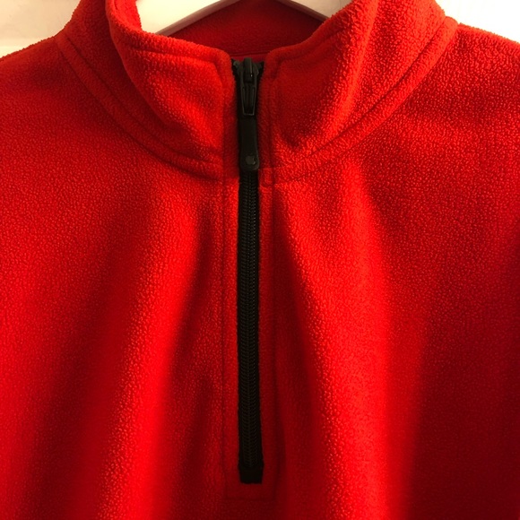 Apple Logo Red Fleece 1/4 zip Pullover-SZ M - Picture 6 of 8